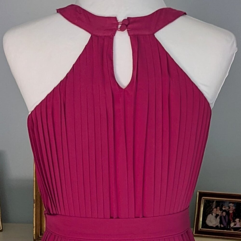 Club L London Pink Pleated Women's Midi Dress Semi Formal Size 4 - Picture 10 of 11